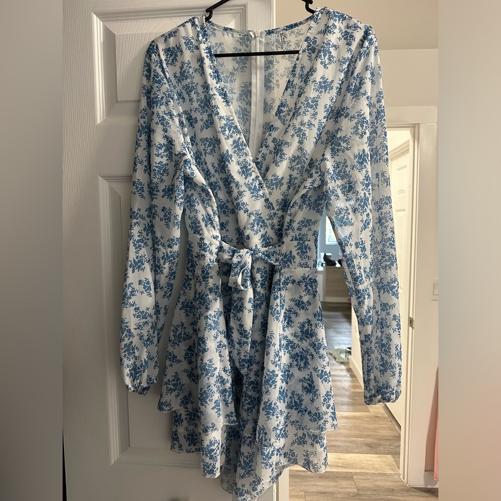 White and blue romper